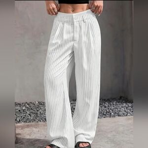 Women's White Striped Pants